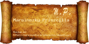 Marsinszky Priszcilla névjegykártya